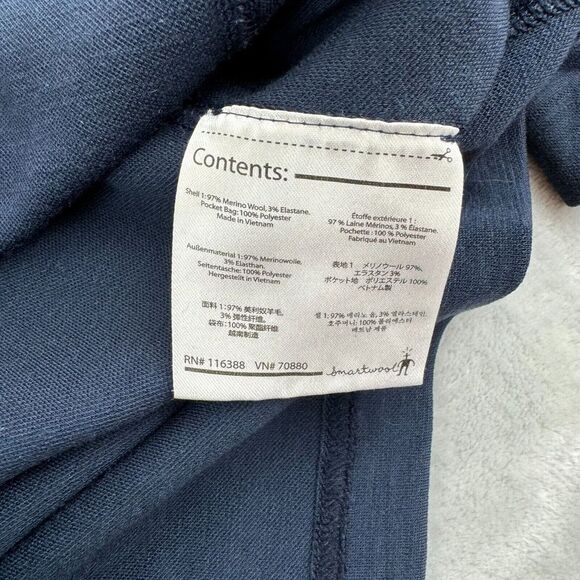 Smartwool Shirt Mens Medium Blue Base Layer MerinoMax Half-Zip Stretch Pocket - Picture 11 of 14